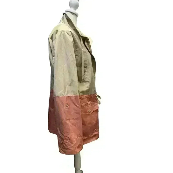 TRIBAL NWOT WATER REPELLENT RAIN JACKET WINDBREAKER TAN PINK SIZE MEDIUM - Picture 8 of 12